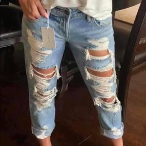 Ripped boyfriend jeans